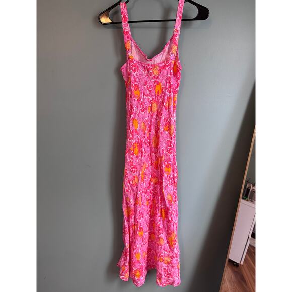 J.Crew Women's Bright Floral w/ Oranges Sleeveless Slip Sundress - Picture 4 of 6